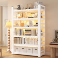 Multi-tier floor storage rack, steel bookshelf for home, living room, bedroom, kids' picture book organizer, simple iron art bookcase