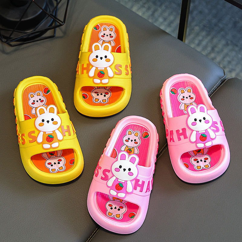 Kids slippers summergirl cartoon cute indoor soft bottomnon-slip boys baby stepping on shit feeling kids sandals