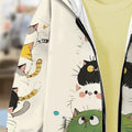 Kids' hoodie jacket, cross-border hot seller: cute cartoon print fashion zip-up hoodie for girls, dropshipping available