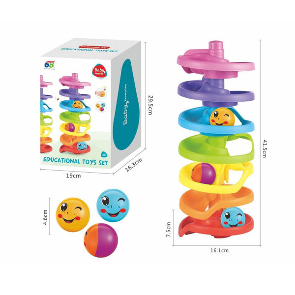 Cross-border export children's early education children's enlightenment track color rolling ball stacking music bathroom water toy manufacturer