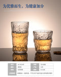 Nordic hammered glacier glass - minimalist design for men and women - perfect for water, milk, juice, and spirits - glacier pattern