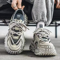 Winter men's new breathable mesh teenager sports shoes men's trendy versatile tire sole chunky dad shoes