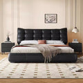 Italian normcore first-layer cowhide genuine leather bed modern casual large apartment master bedroom 1.8m double wedding bed
