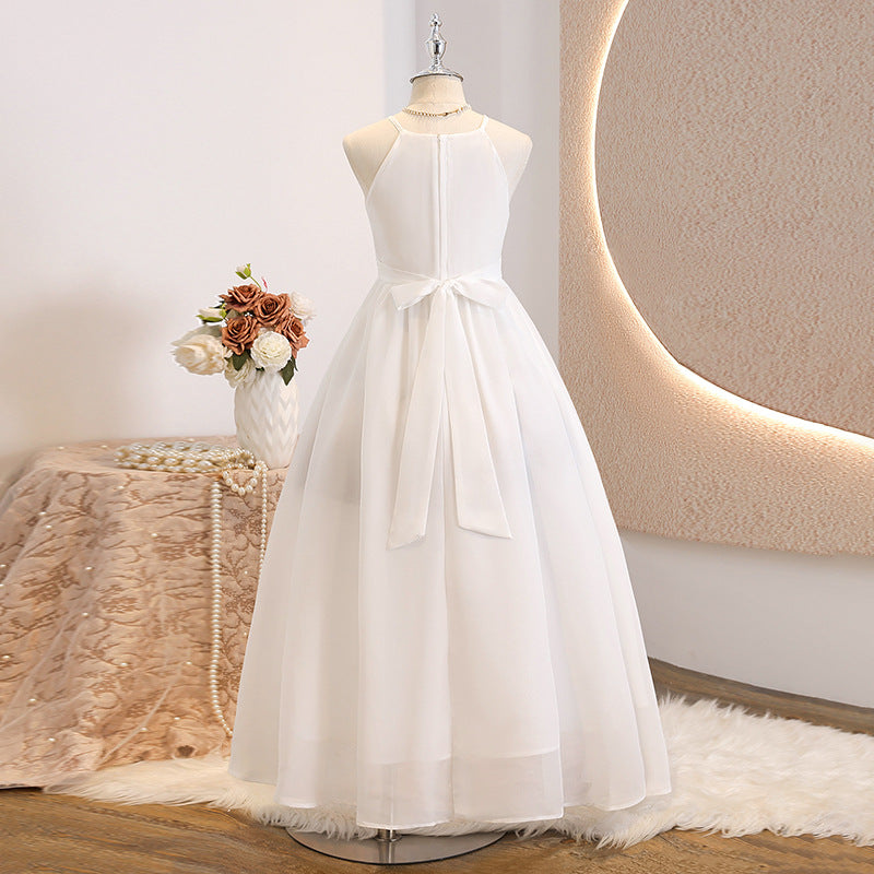 Girls' fashionable and stylish simple dress - chiffon princess dress for mid-to-large children - summer clothing - cross-border wholesale