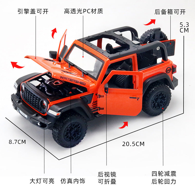 Large jeep wrangler alloy artificial 1:24 model bugatti lambo car kids toy men's gift ornaments