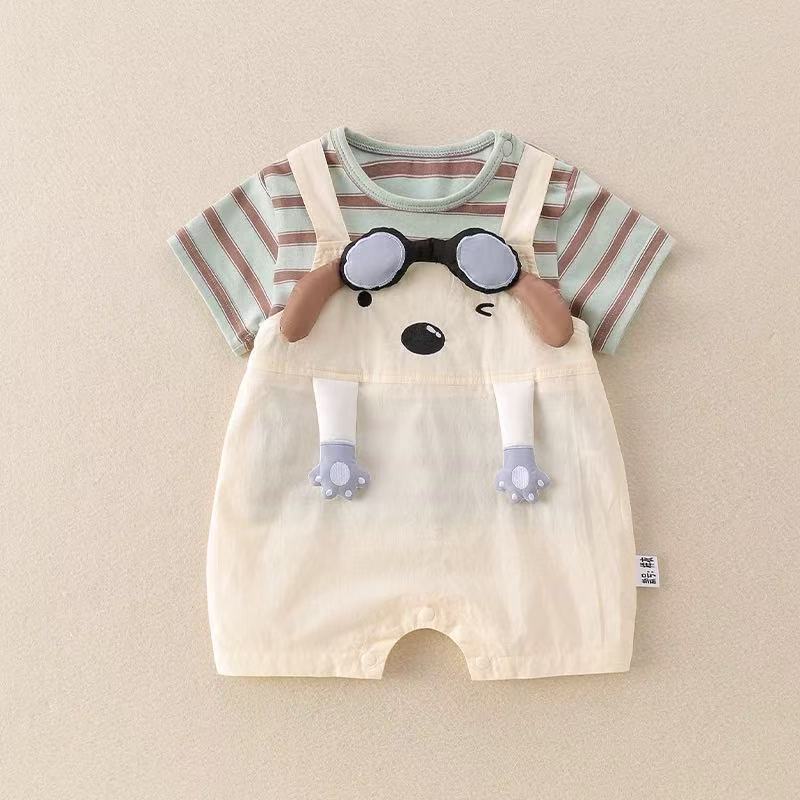 Summersuitcutefake two-piece baby girlfashioncute onesie infant romper outing clothes romper