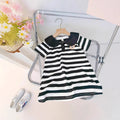 Baby girl dress  summer new arrival loose princess style thin fashion striped korean cartoon polo dress