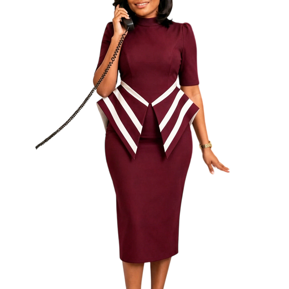 D3366 cross-border foreign trade women's new fashion half length sleeve hip-covering elegant ol tengle african fashiondress