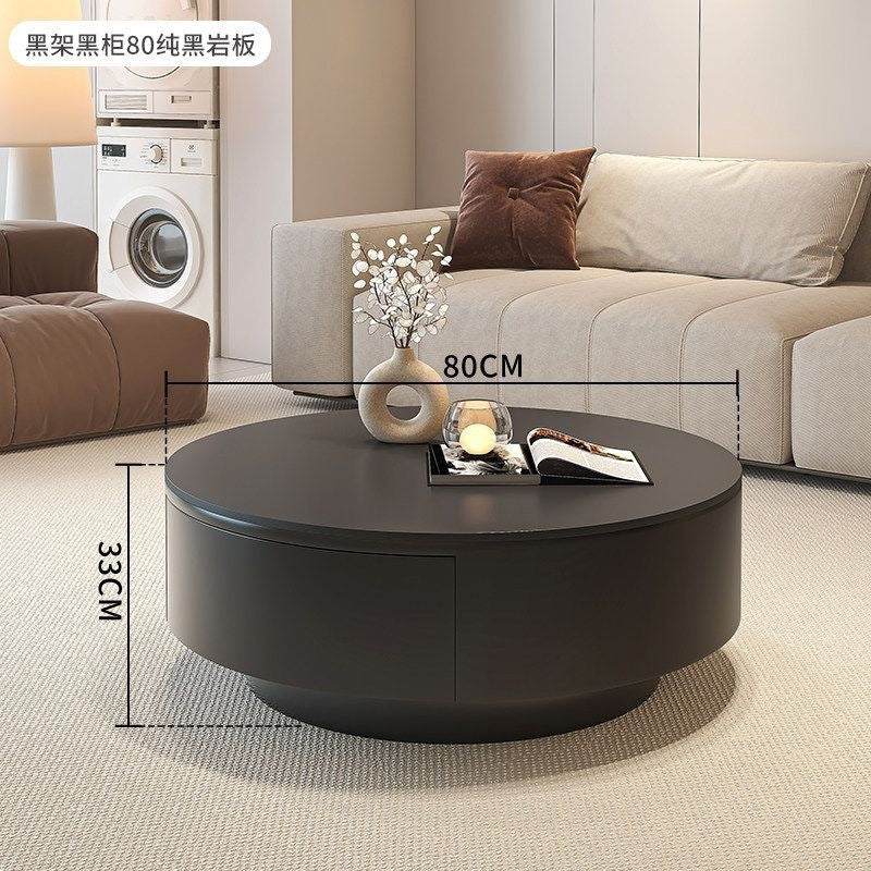 Round slate coffee table combination living room for home italian normcore tea table large and small apartmentaccessible luxuryclassy sense tea table