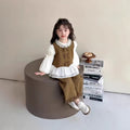 【dropshipping】girls' autumn outfit  new style kids' chic and fashionable vest baby children's clothing set three-piece set for girls