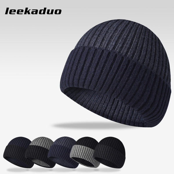 Rabbit velvet core-spun yarn knitted hat winter new men's and women's warm wool hat crimped hat outdoor dome pullover hat