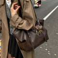 classy retro tote bag for women 2025new arrival super popular european and american shoulder bag soft leather large capacity armpit bag