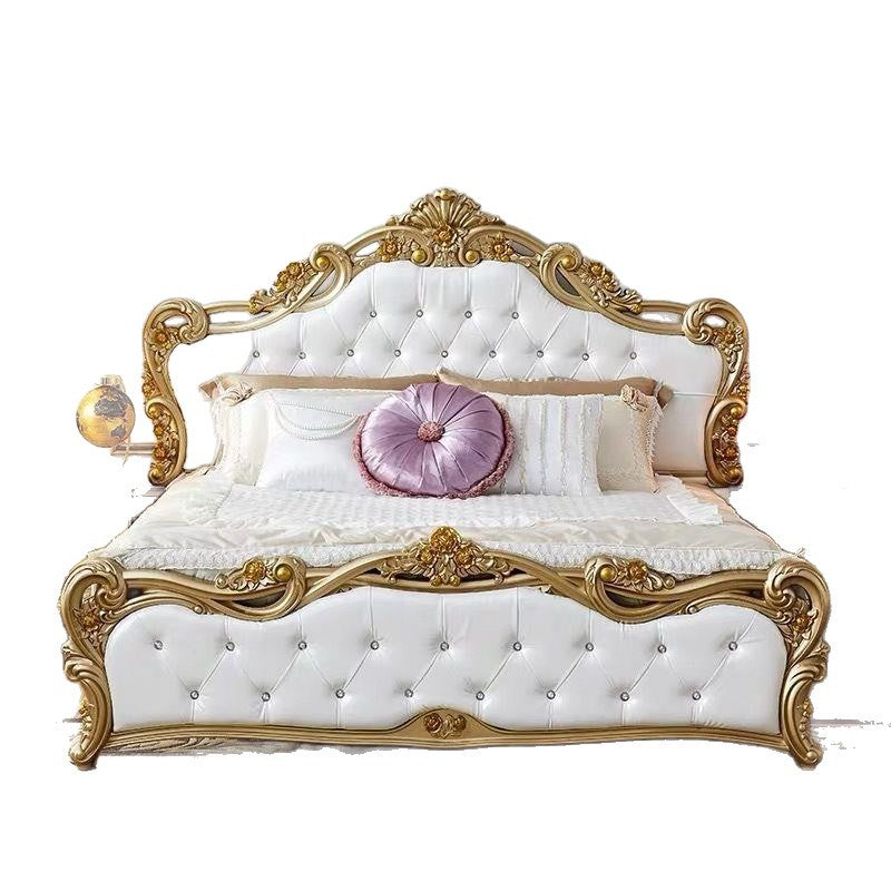 European style king size bed, double bed, gold bed, trendy bed, wedding bed, princess bed, single bed, master bedroom home use