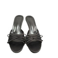 Spain 2024 spring new one-strap open-back trf slippers mesh fabric bowknot decor high heel sandals
