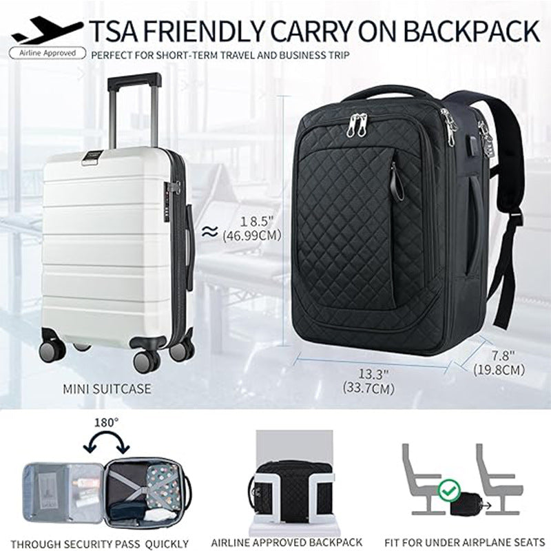 Backpack Large Capacity Student School Bag Business Travel Backpack Luggage Bag Laptop Bag Expandable Bag