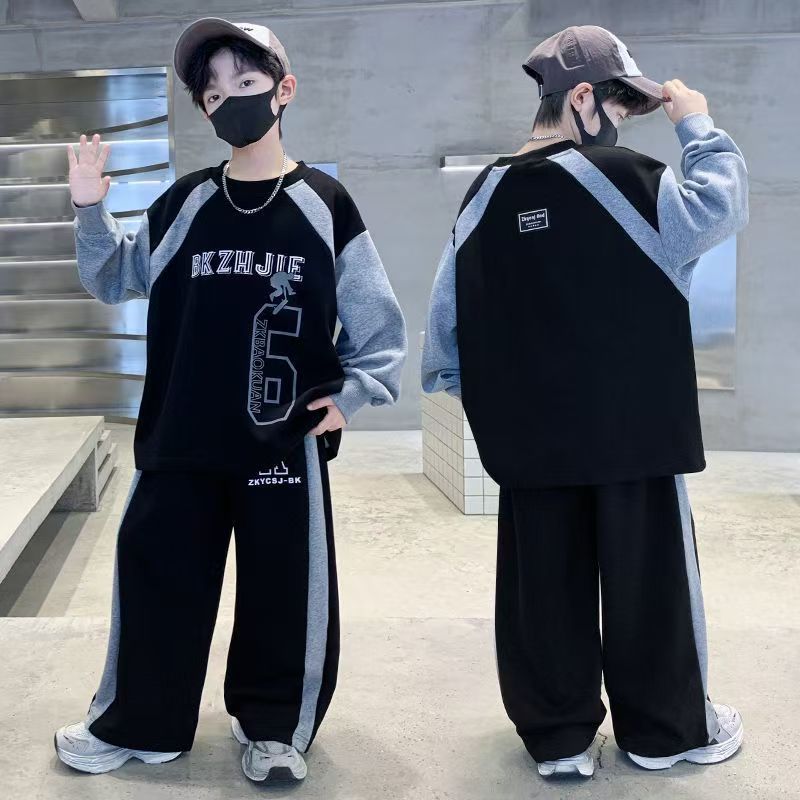 Boys' fall sweatshirt set - new  collection - middle school & older kids - autumn/spring two-piece outfit for boys