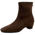 Retro slimming lookexport mid heel boots autumnew arrival suede thick heel plus size stretch slim boots for women