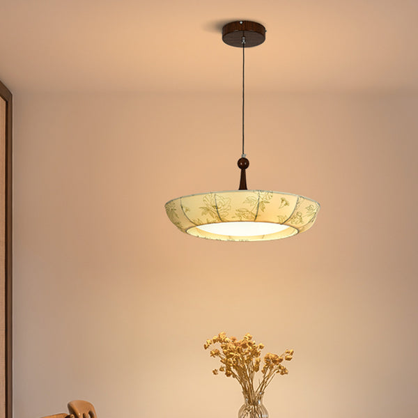 Restaurant lamp chandelier antique art creative pattern fabric bedroom lamp French warm romantic dining table bar lamp