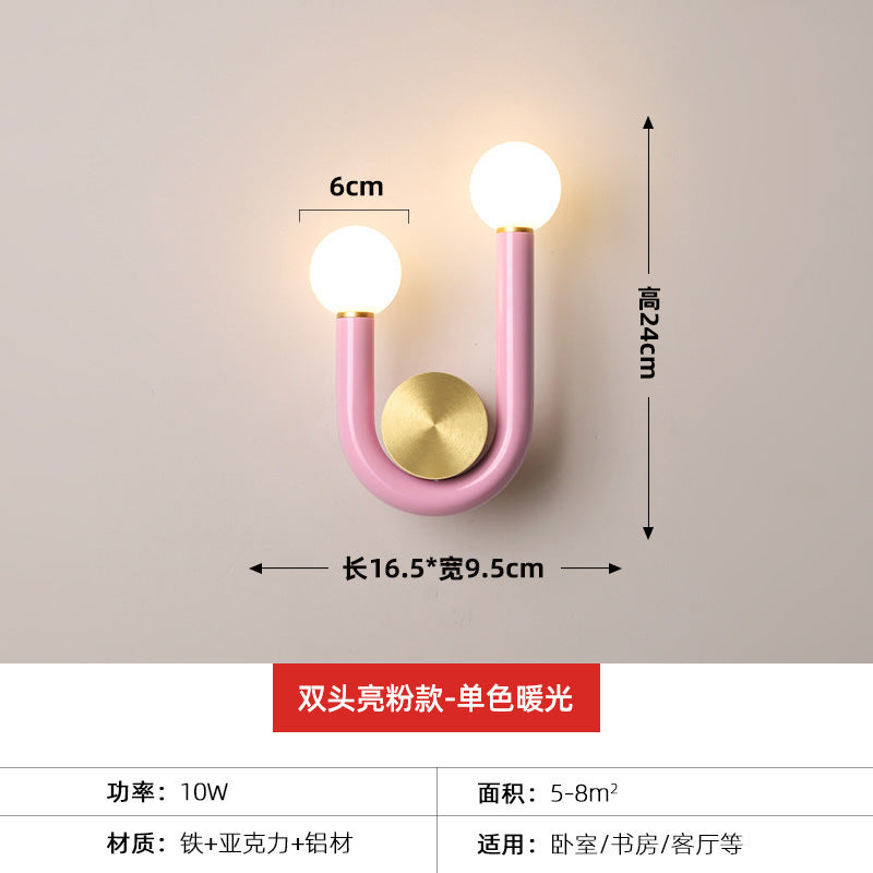 Simple storage Japanese-style creative aisle living room bedroom bedside bed and breakfast office decoration LED wall lamp