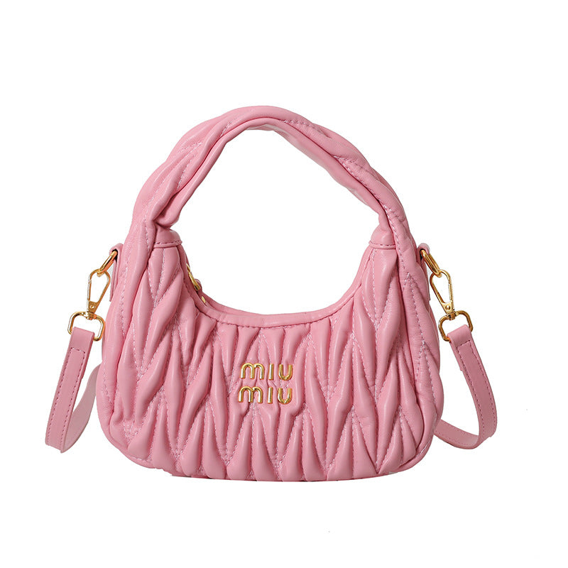 Fashion bag shoulder 2025 crossbody bag new arrival cloud pleated armpit classy crescent satchel bag