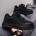 2026 men's spring premium low-top casual sneakers: versatile, thick-soled, height-increasing leather white shoes for men