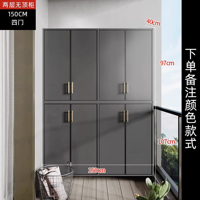 Space Aluminum Balcony Locker Sunscreen Wardrobe Large Capacity Cabinet Sundries Storage Cabinet Locker Shoe Cabinet Side Cabinet