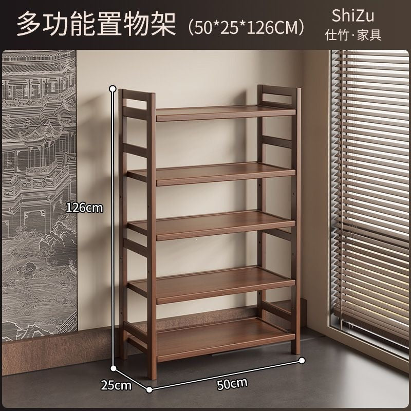 Solid wood chinoiserie tea set storage rack tea ornaments display rack tea cabinet small tea room storage cabinet