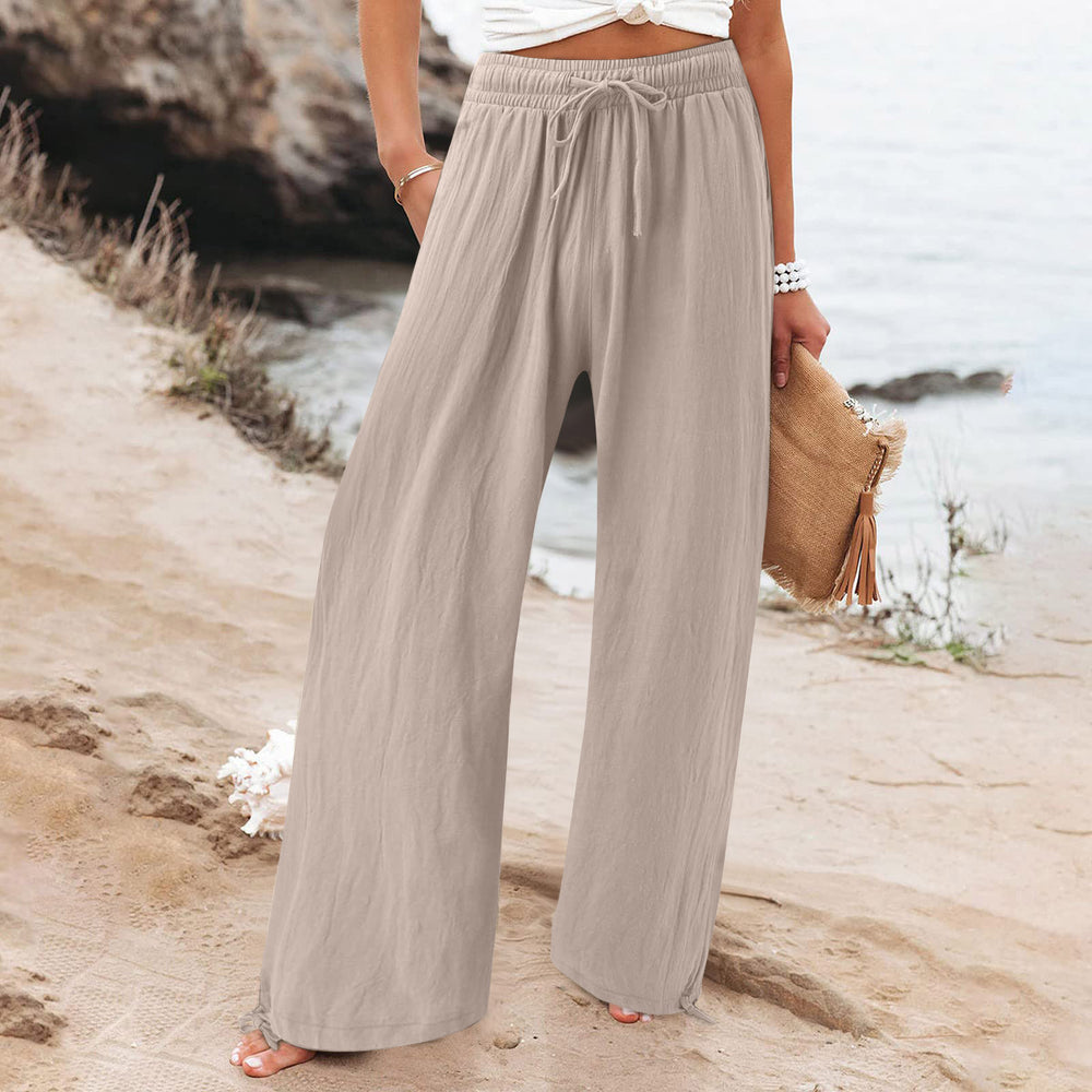 independent station  fashion cross-border hot selling export elastic casualpure colorpants loose pants