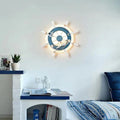 Mediterranean style wall lamp - ship's wheel design - solid wood - bedroom, living room, creative kids' room, stairway, hallway, balcony, bedside lighting