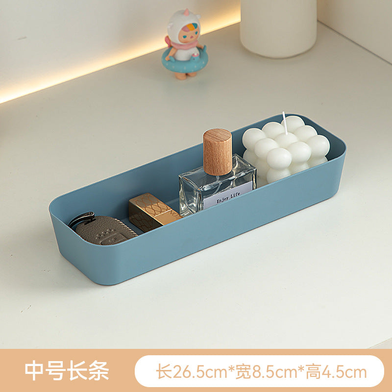 Entry entrance storage box Square plastic box Desktop uncovered earphone key Perfume finishing storage box can be stacked