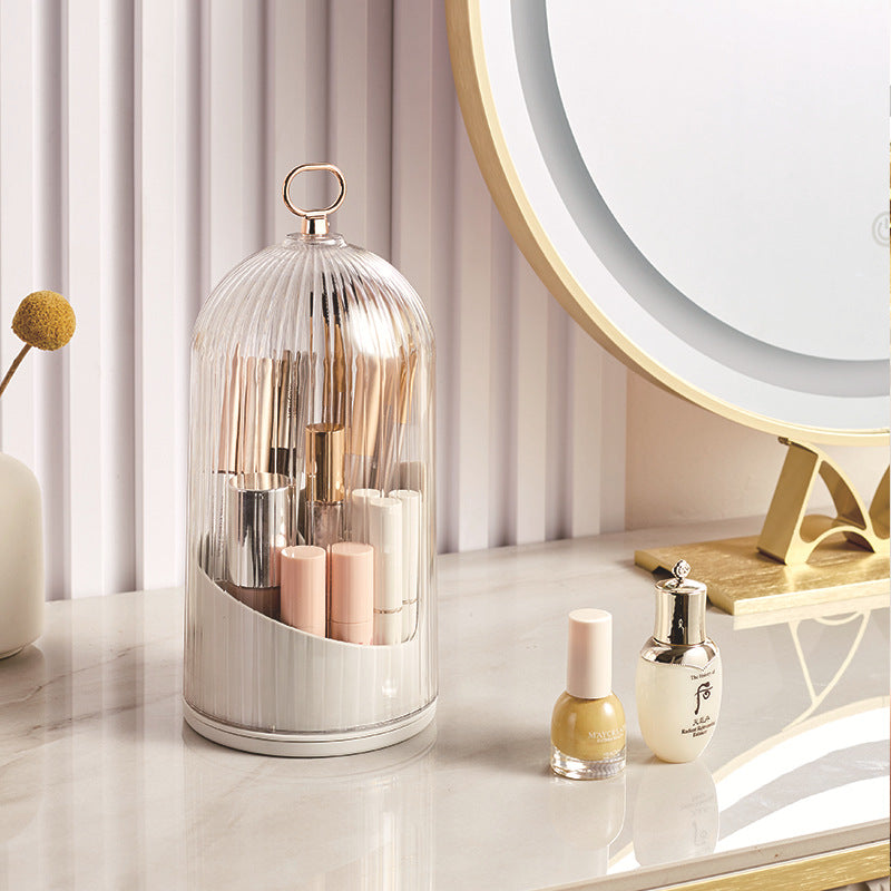 Household desktop cosmetics, rotating shelves, skin care products, storage boxes, makeup brushes, lipstick storage boxes, grid dust-proof