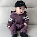 Baby boy's autumn casual sports long-sleeve romper, infant korean style hooded outfit, stylish new bodysuit
