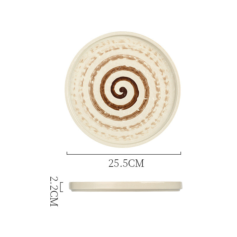 American new arrivalfashion creative ceramic steak plate stylish line ceramic western food plate with edge plate high appearance ins