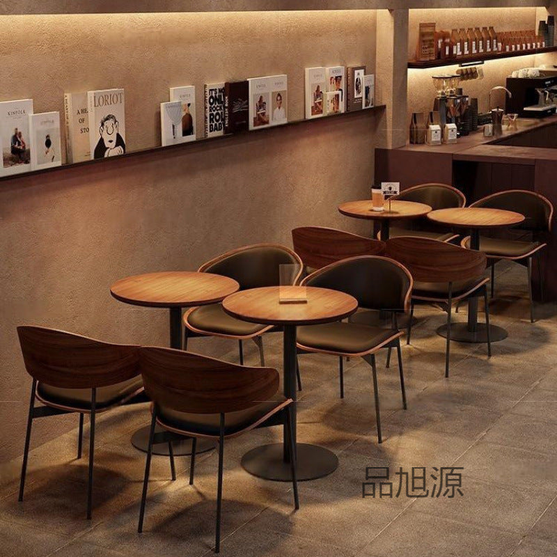 American restaurant retro imitation solid wood dining table and chair combination creative cafe leisure table and chair lounge area negotiation table and chair