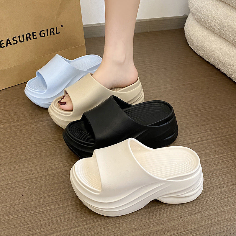 Extra thick sole height increasing slippers for women summer 2026 new style outwear wedge beach non-slip eva sandals