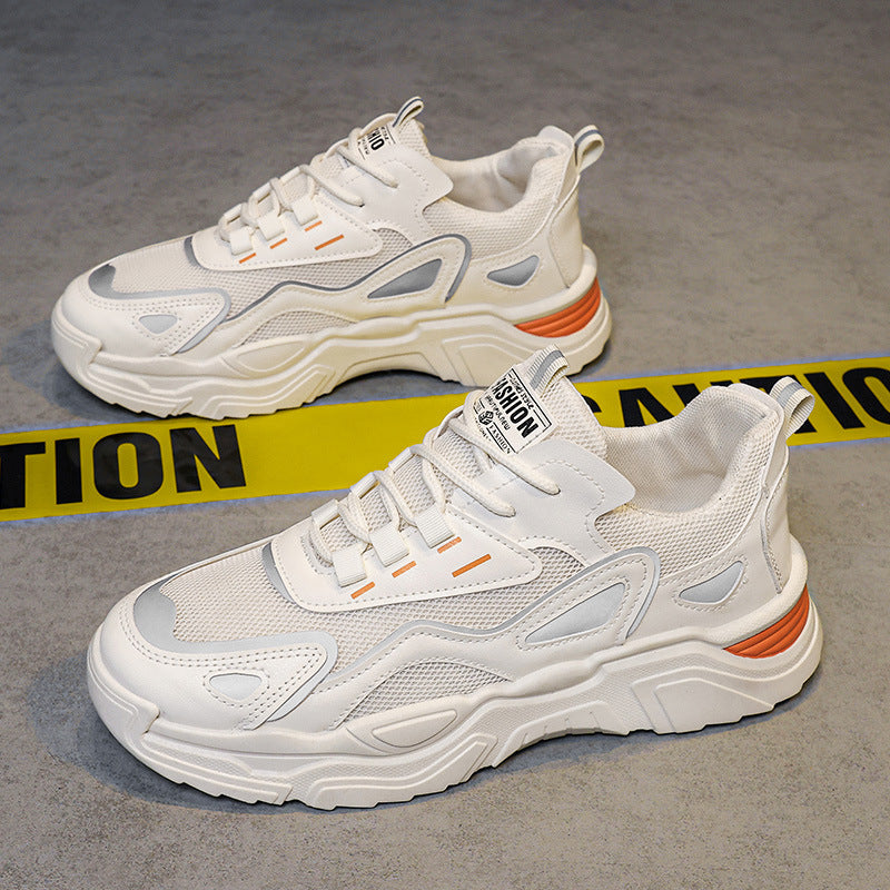Men's shoes 2025 new trendy spring breathable athletic casual shoes running versatile student mesh height increasing chunky sneakers