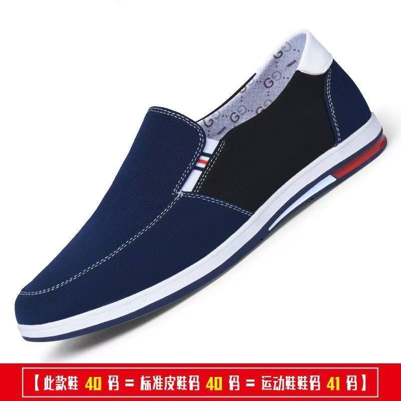 Men's youth korean style british fashion trendy men's shoes business shoes slip-on casual canvas shoes wholesale dropshipping