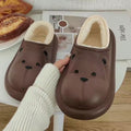 Couple's winter slippers: non-slip, plush-lined, extra thick, warm, closed-toe, heel-covering, thick-soled, cute cotton slippers for autumn and winter