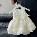 Summer korean style fashionable 100-day celebration princess romper outfit, baby spring clothes, chic mesh bodysuit dress for baby girls