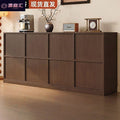 Solid wood sideboard low cabinet wall-mounted tea cabinet medieval style skeleton line storage cabinet side cabinet for home living room storage cabinet
