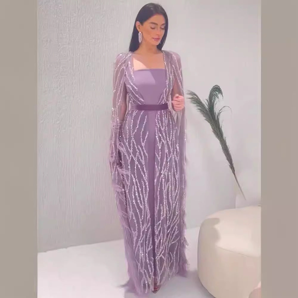 fashionelegantsexy long dress evening dress socialite aura host performance banquet dress sexy long dress
