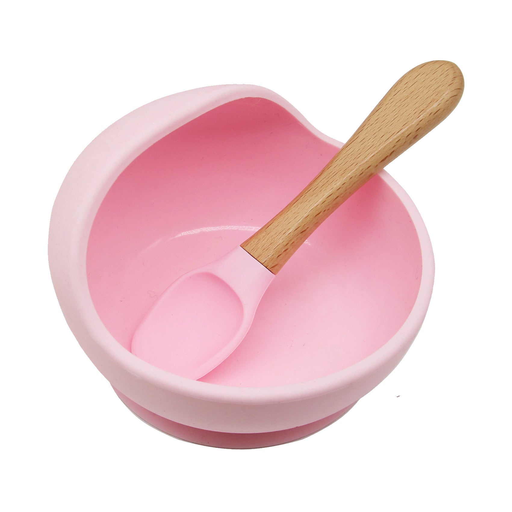 Cross-border new products baby silicone bowl baby eating fork spoon feeding tableware complementary food bowl simple silicone bowl set