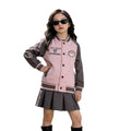 Girls' spring outfit : spring/autumn baseball jacket for girls, middle-to-large children's outerwear, preppy style, new trendy children's fashion, popular online