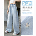 Girls' ice silk denim pants - new  summer collection: loose fit, wide leg, straight leg, lightweight casual pants for kids