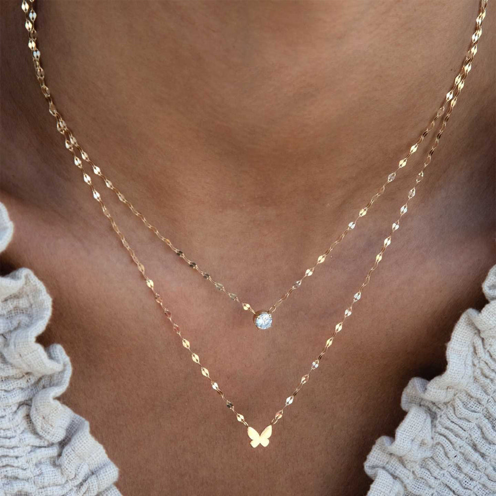 Wholesale bowknot necklaces - european & american cross-border jewelry - minimalist fashion pendants - women's alloy diamond-studded chokers & sweater chains