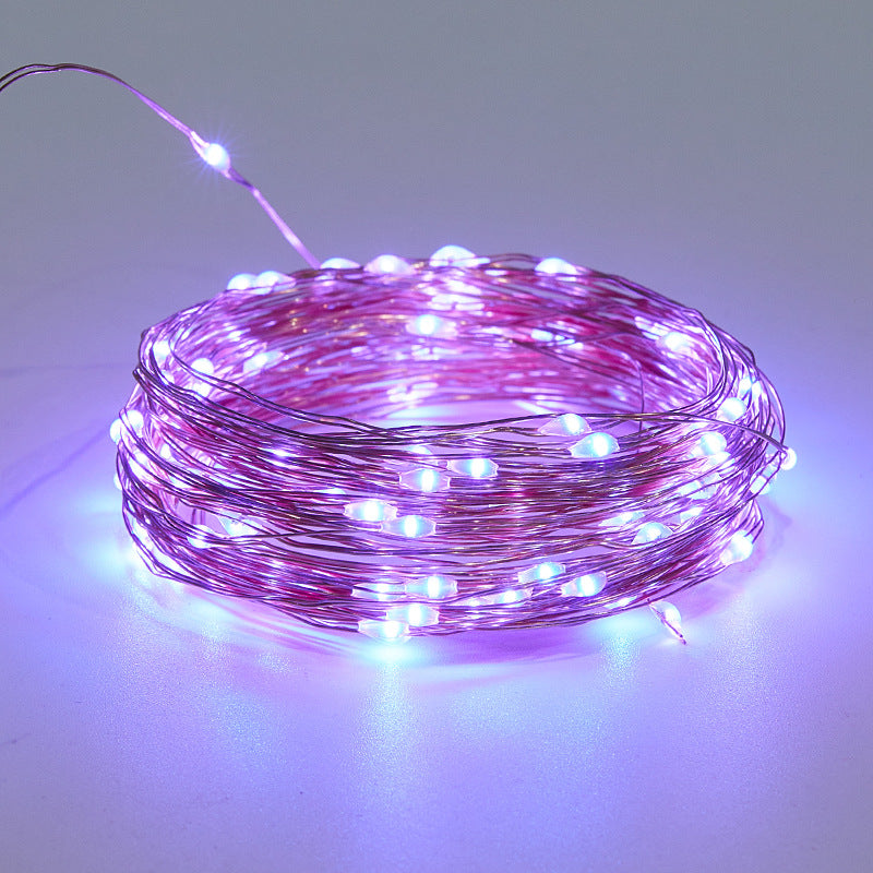 LED solar copper wire light string outdoor waterproof gypsy star light string Christmas atmosphere decoration small lights flashing belt