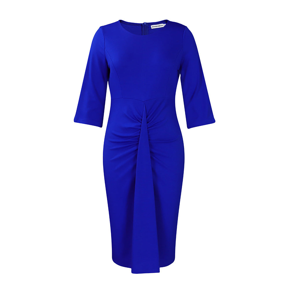 D387 european and american women's clothing  new fashion elegant pleated bodycon plus size export dress pencil skirt