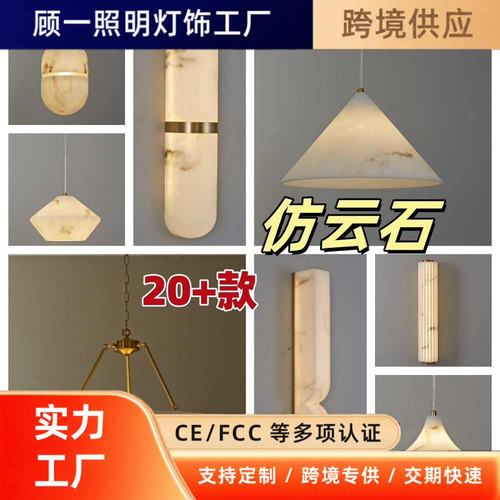 New arrival imitation marble accessible luxury chandelier living room danish art creative designer staircase dining room lamp study bedroom lamp