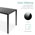 Export dining table and chairs transparent tempered glass table rectangular set table and chair combination dining tables