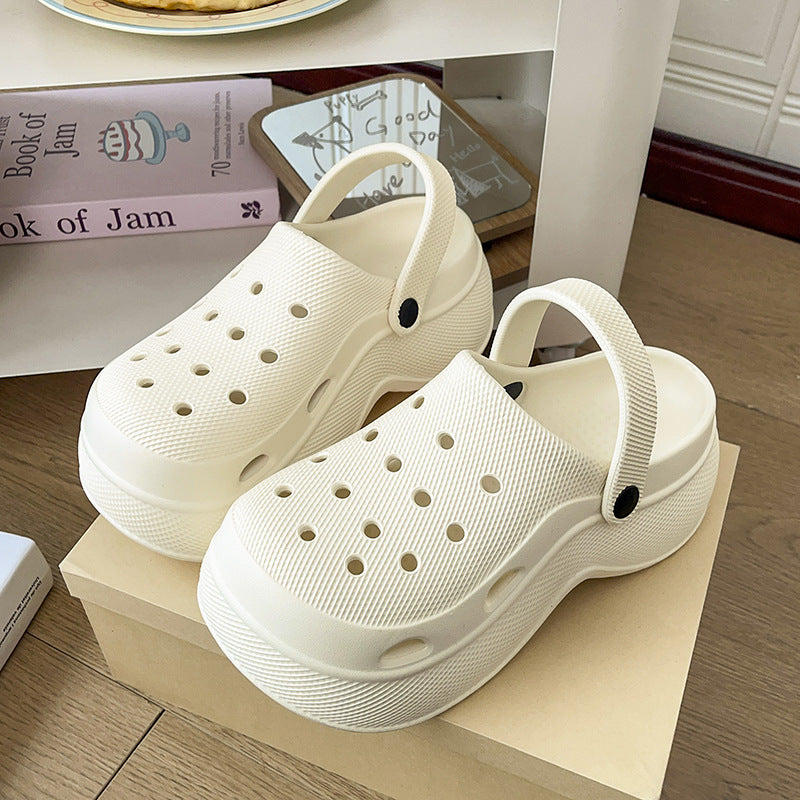 Baotou crocs women's breathable thickenedbottom outer wear eva sandals half slippers women's summer non-slip new arrival sandals